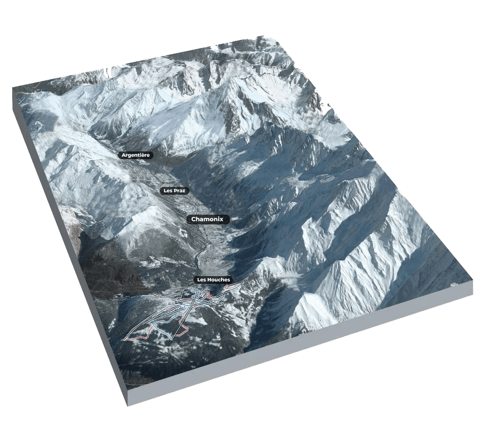 Chamonix winter 3d map